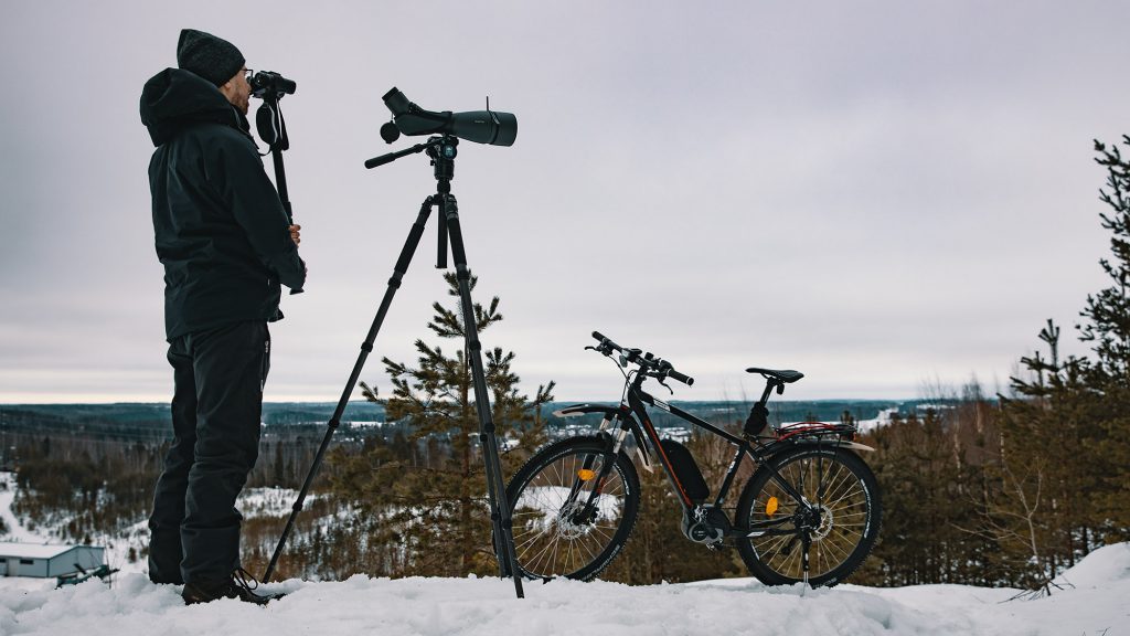 Petri Koivisto birdwatching winter e-bike